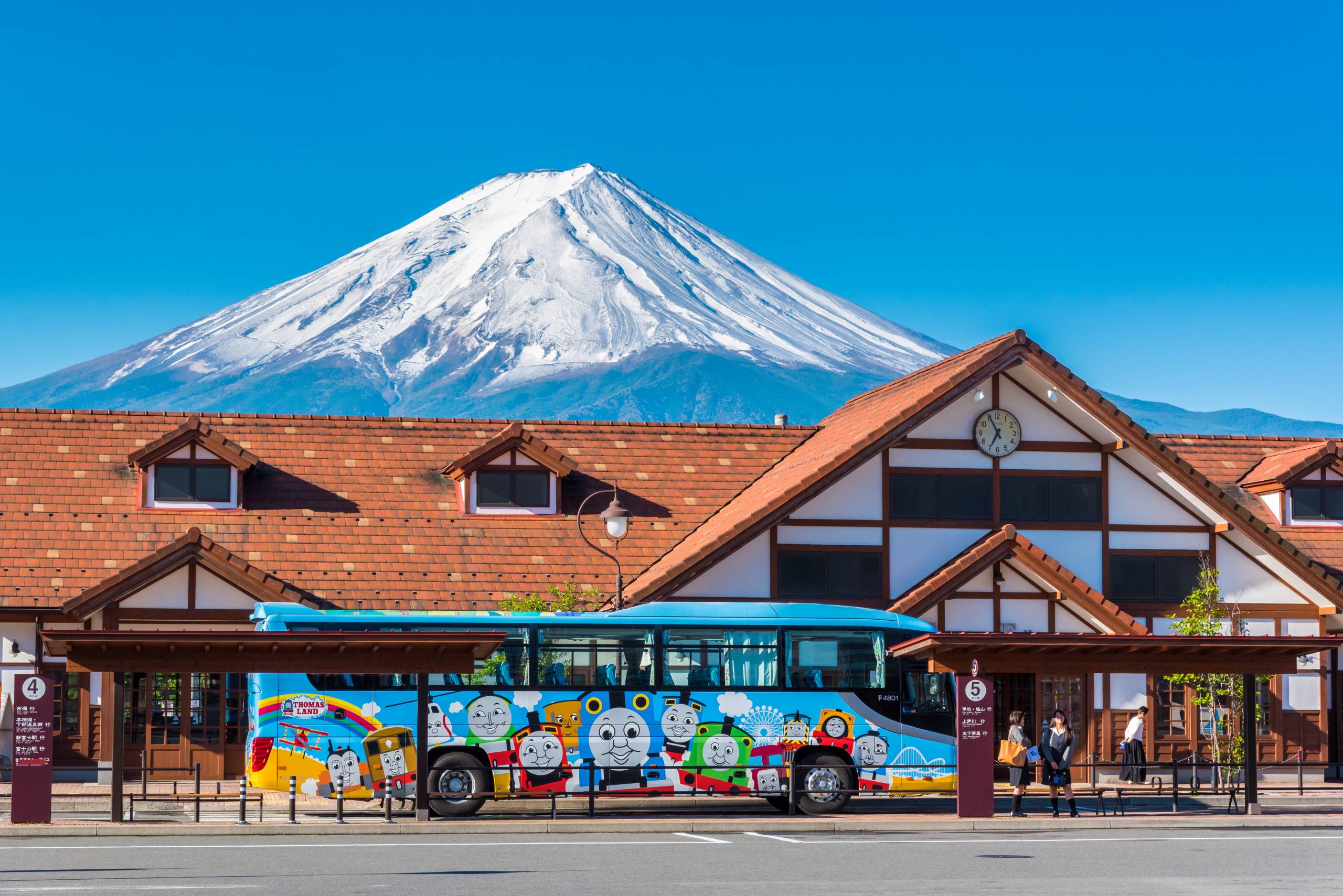Mount Fuji rising above the landscape in Japan
